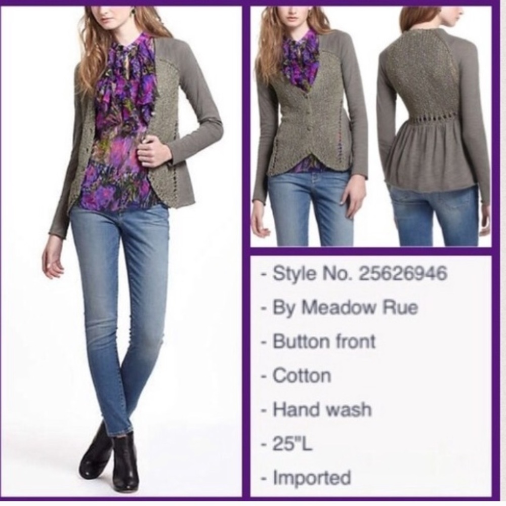 Anthro meadow rue cardigan